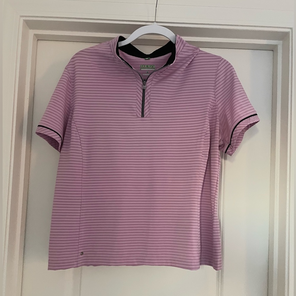 Women’s Striped Golf Shirt Lilac Large